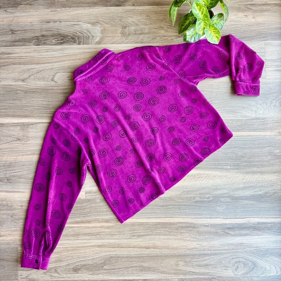 LAVON Vintage Button-Up Shirt Purple Swirl Print Long Sleeve Size M - Picture 12 of 12